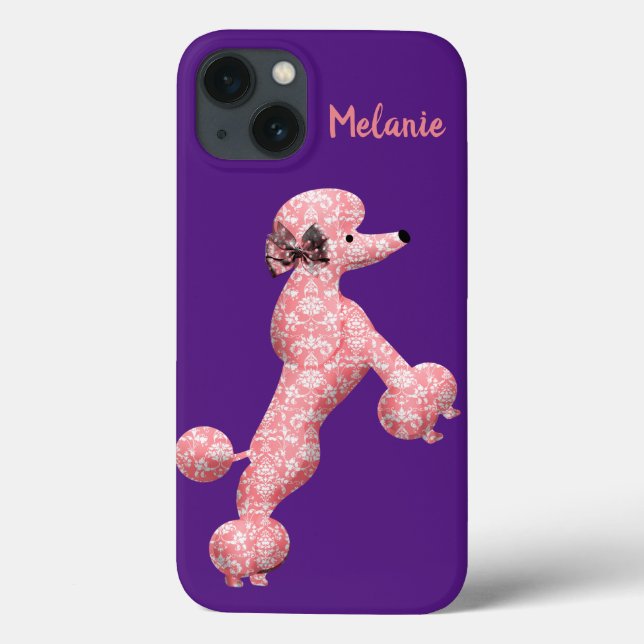 Personalised Pink Dancing Poodle Dog Case-Mate iPhone Case (Back)