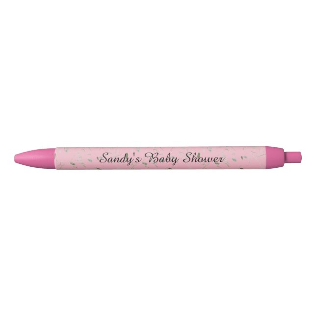 Personalised Pink Design  Black Ink Pen (Front)