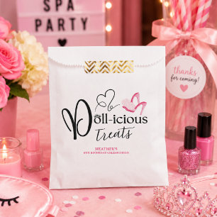 Personalised Pink Doll-icious Treats Bday Party Favour Bags