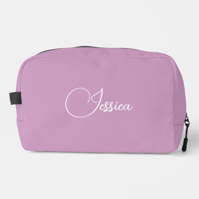 Personalised pink dopp kit (Front)