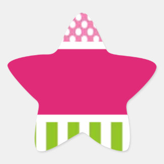 personalised pink dots star sticker