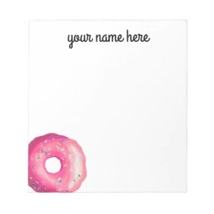 Personalised Pink Doughnut Notepad