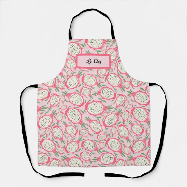 Personalised Pink Dragon fruit Le Chef Apron (Front)