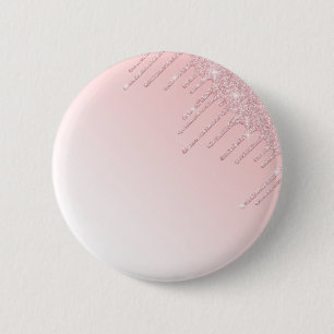 Personalised Pink dripping glitter button