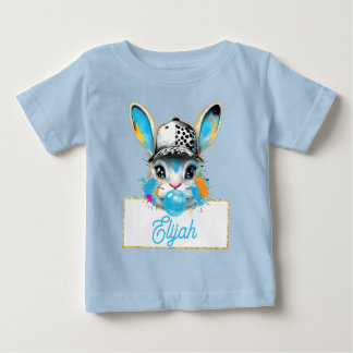Personalised Pink Easter Bunny Baby T-Shirt
