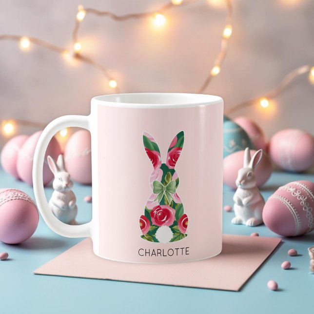 Personalised Pink Easter Bunny Mug  (Personalized Pink Easter Bunny Mug)