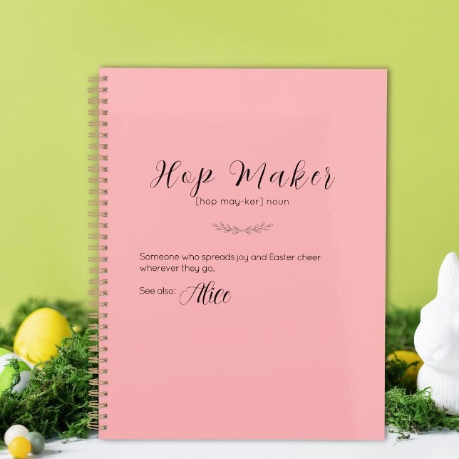 Personalised Pink Easter Bunny Planner - Hop Maker (Personalized Pink Easter Bunny Planner - Hop Maker)