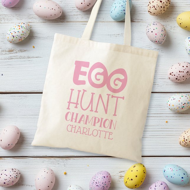 Personalised Pink Easter Egg Hunt Champion Tote Bag (Personalized Pink Easter Egg Hunt Champion Tote Bag)