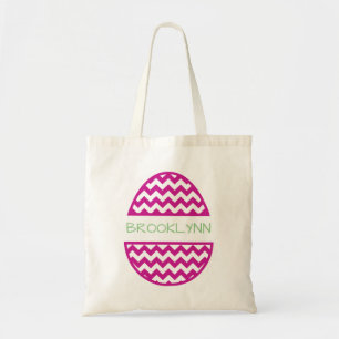 Personalised Pink Easter Egg Name Tote Bag