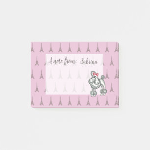 Personalised Pink Eiffel Tower Poodle Notepad