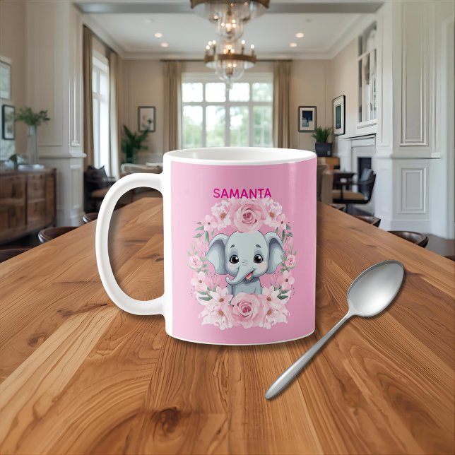Personalised Pink Elephant Mug  (Creator Uploaded)