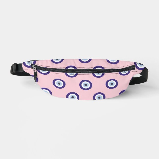 Personalised Pink Evil Eye Pattern Gifts With Name Bum Bags (Front)
