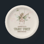 Personalised Pink Fairy First 1st Birthday Party Paper Plate<br><div class="desc">Add a touch of whimsy and charm to your little one's celebration with the Personalised Pink Fairy First 1st Birthday Party Paper Plates. These beautifully designed plates feature soft watercolor hues in pastel pinks and greens, creating a dreamy, fairy garden feel that perfectly complements any enchanted forest theme. With whimsical...</div>