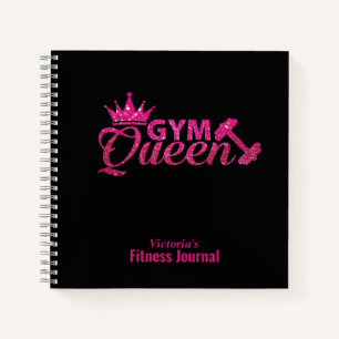 Personalised Pink Faux Glitter Gym Queen Journal