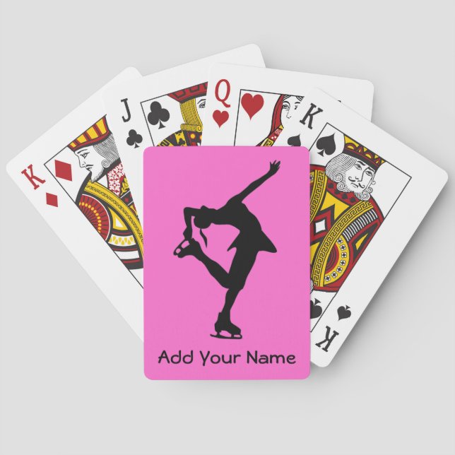 Personalised Pink Figure Skater Playing Cards (Back)