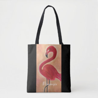 Personalised Pink Flamingo Art Tote Bag