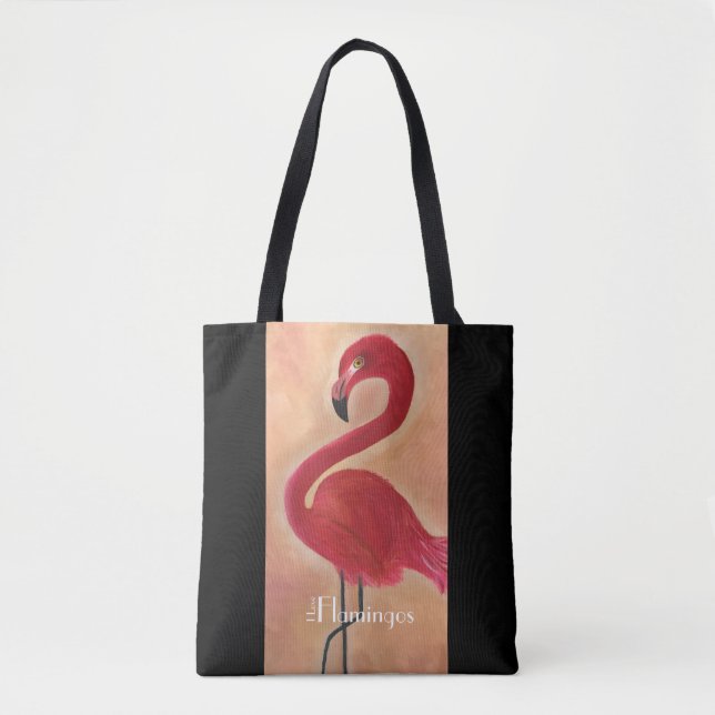 Personalised Pink Flamingo Art Tote Bag (Front)