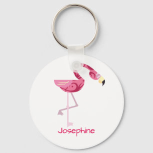 Personalised Pink Flamingo Bird Key Ring
