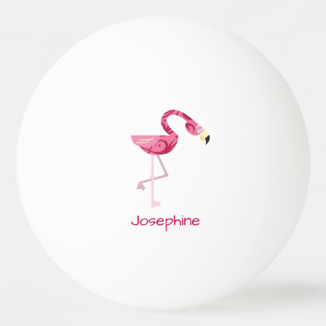 Personalised Pink Flamingo Bird Ping Pong Ball (Front)