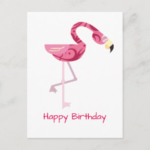 Personalised Pink Flamingo Bird Postcard