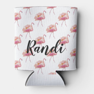 Personalised Pink Flamingo Can Cooler