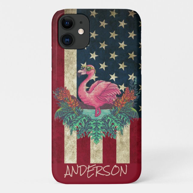 Personalised Pink Flamingo  Case-Mate iPhone Case (Back)