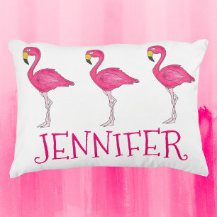 Personalised Pink Flamingo Flamingos Tropical Bird Decorative Cushion