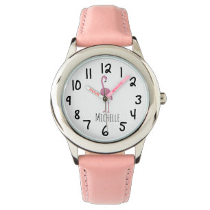 Personalised Pink Flamingo Girl's Watch