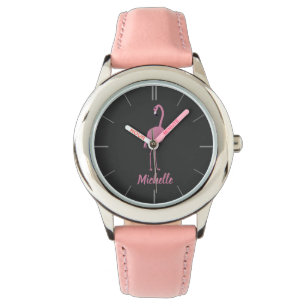 Personalised Pink Flamingo Girl's Watch