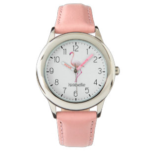 Personalised Pink Flamingo Girl's Watch