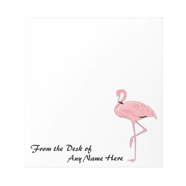 Personalised Pink Flamingo Stationery Notepad (Front)