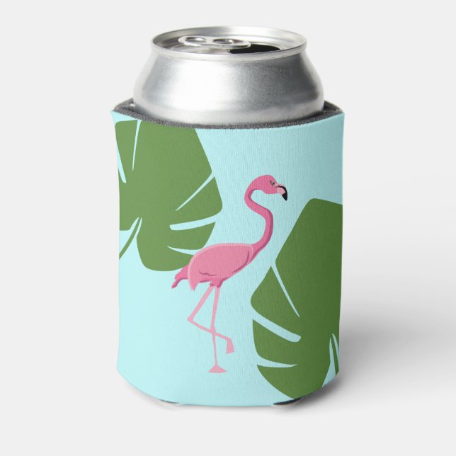 Personalised Pink Flamingo Tropical Can Cooler (Can Back)
