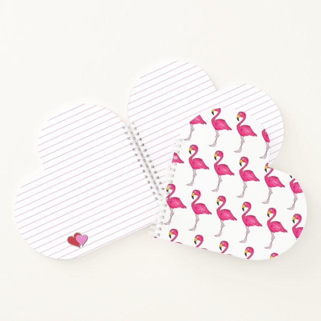 Personalised Pink Flamingo Tropical Island Bird Notebook (Inside)