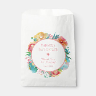 Personalised Pink Floral Baby Shower Favour Bags