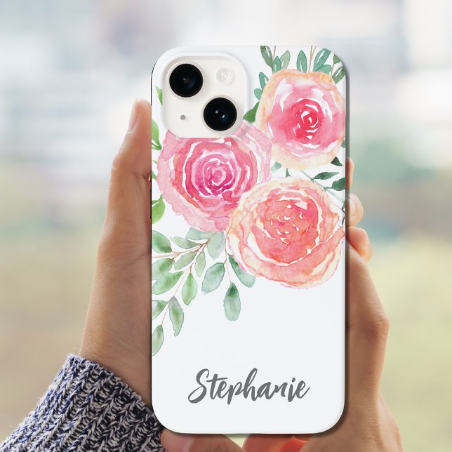 Personalised Pink Floral Case-Mate iPhone Case (Creator Uploaded)