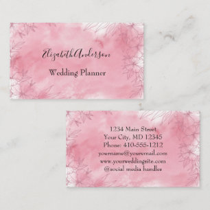 Personalised Pink Floral Feminine For Her Business Card
