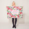 Personalised pink floral fleece baby blanket