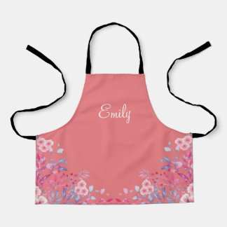 Personalised Pink Floral Kids Apron
