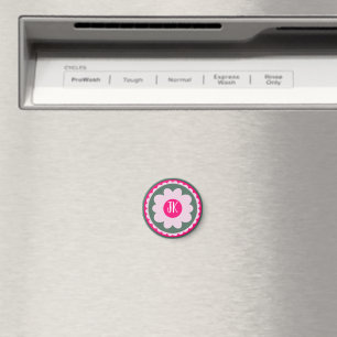Personalised Pink Floral Magnet