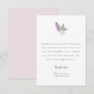 Personalised Pink Floral Message Thank You Card