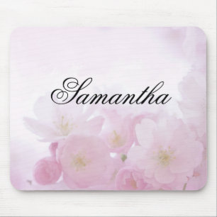 Personalised Pink Floral Mouse Mat