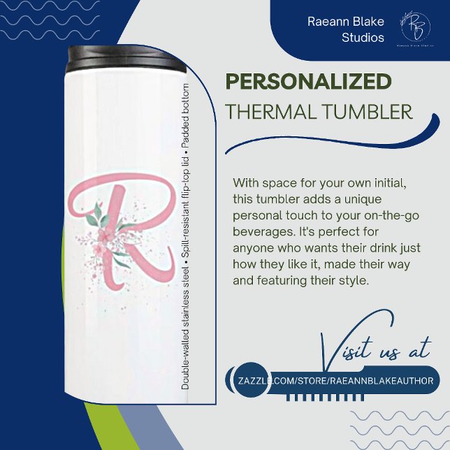 Personalised Pink Floral Thermal Tumbler (Creator Uploaded)