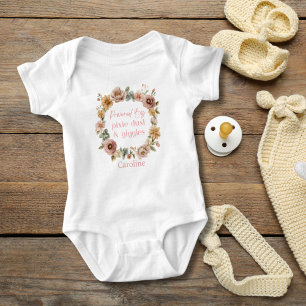 Personalised Pink Florals Baby Girl Gift Bodysuit