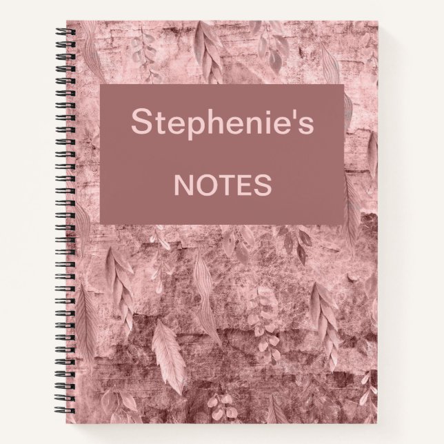 Personalised Pink Florals Notebook (Front)