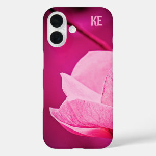 Personalised Pink Flower Apple iPhone Case