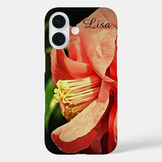 Personalised Pink Flower Apple iPhone Case (Back)