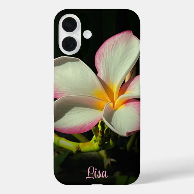 Personalised Pink Flower Apple iPhone Case (Back)
