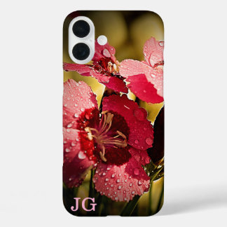 Personalised Pink Flower Apple iPhone Case