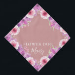 Personalised Pink Flower Dog Pet Wedding Bandana<br><div class="desc">A super cute floral wedding bandanna you can personalise with your dog's name. Designed by Thisisnotme©</div>