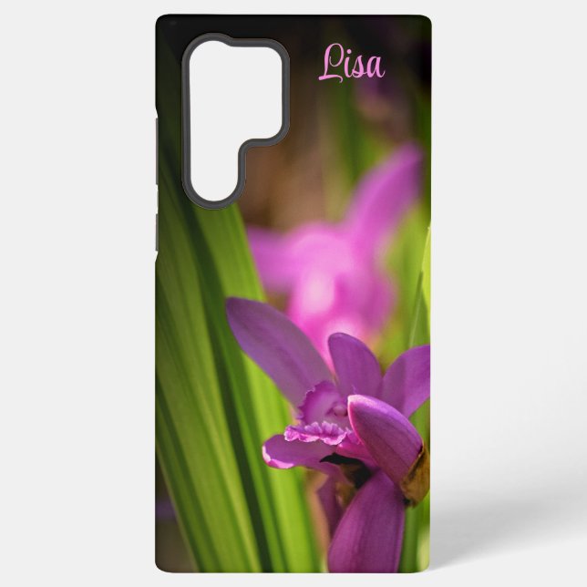 Personalised Pink Flower Samsung Case (Back)